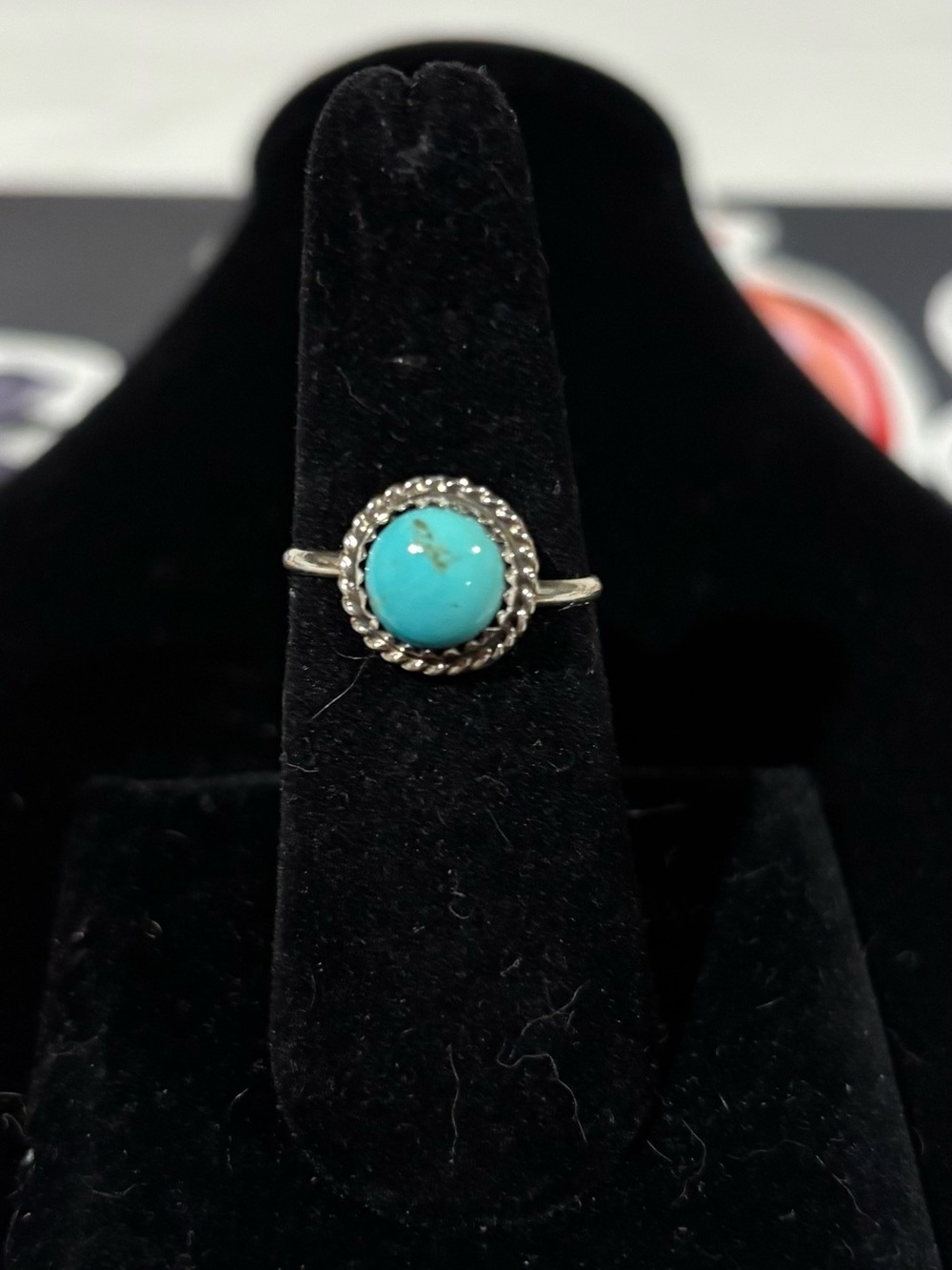Navajo turquoise ring set in silver